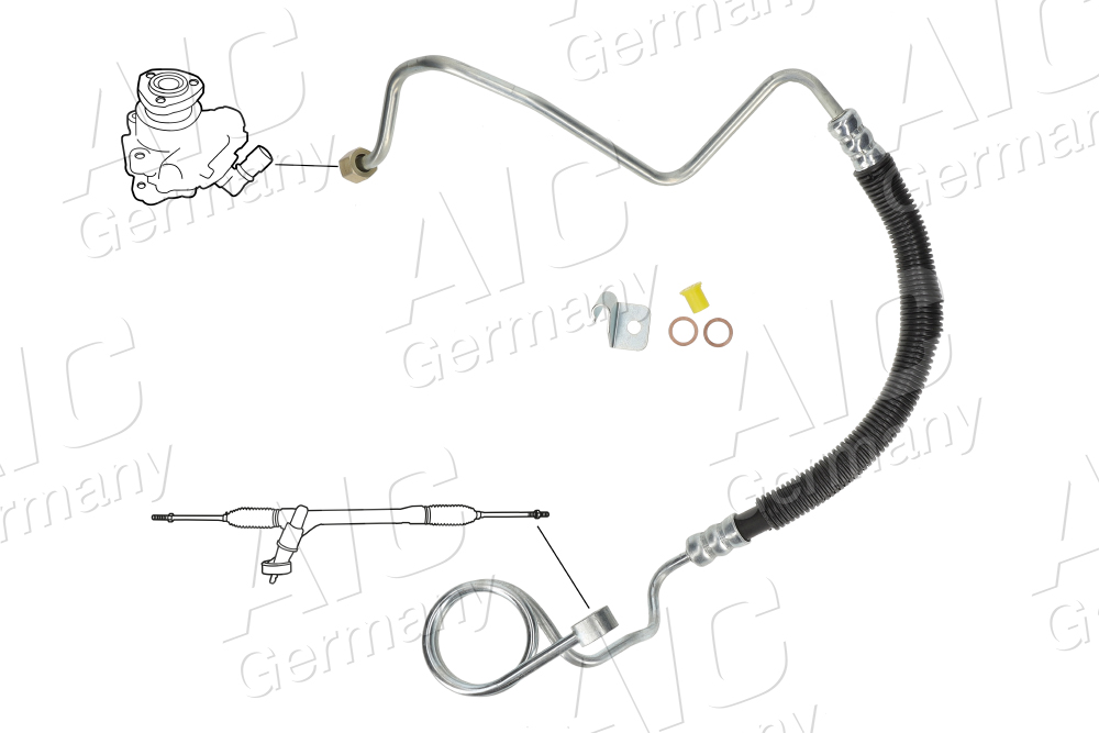 AIC Hydraulikslange, styretøj 58774 fra hydraulikpumpe til tandstang for VAG