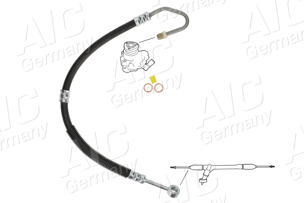 AIC Hydraulikslange, styretøj 59859 fra hydraulikpumpe til tandstang for TOYOTA