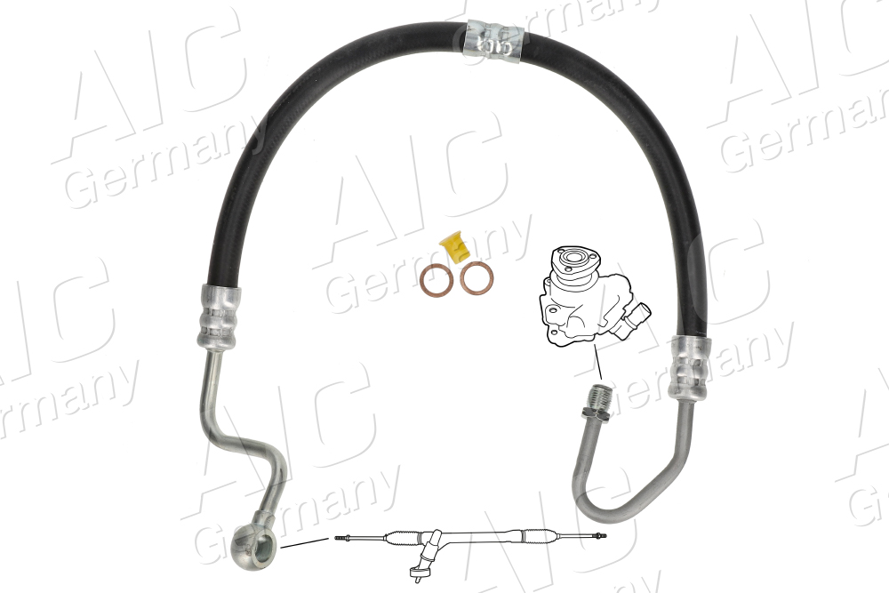 AIC Hydraulikslange, styretøj 59869 fra hydraulikpumpe til tandstang for TOYOTA