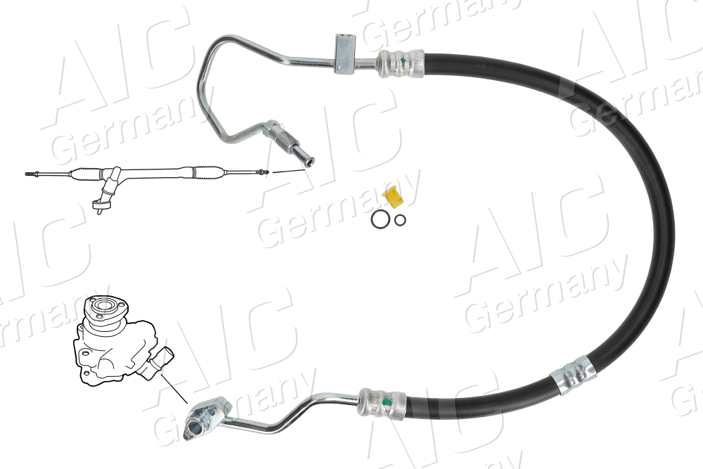 AIC Hydraulikslange, styretøj 59877 fra hydraulikpumpe til tandstang for HONDA