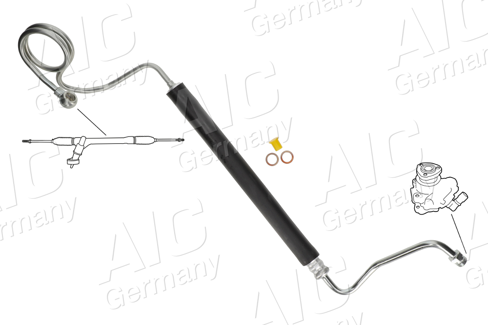 AIC Hydraulikslange, styretøj 59897 fra hydraulikpumpe til tandstang for VAG