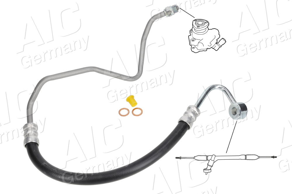AIC Hydraulikslange, styretøj 59942 fra hydraulikpumpe til tandstang for MAZDA
