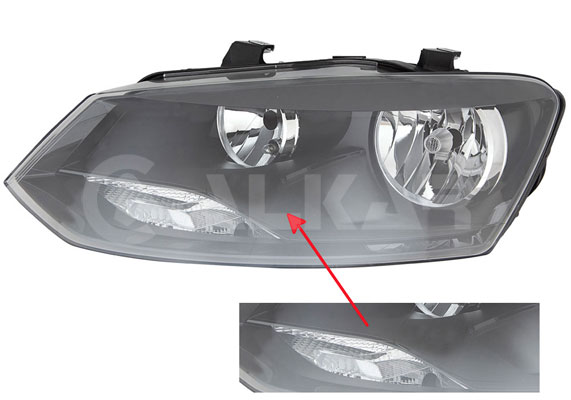 ALKAR Forlygte 2763110 PY21W venstre for VW