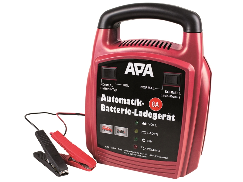 Automatisk batterilader 12 V - 8 ampere, APA