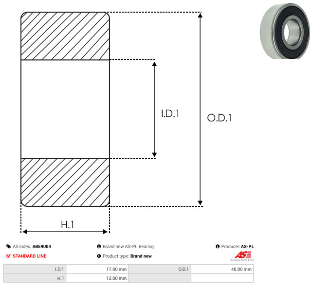 AS-PL Leje abe9004 for DAF CHRYSLER FORD MAN MERCEDES-BENZ MITSUBISHI TOYOTA VW MERCURY