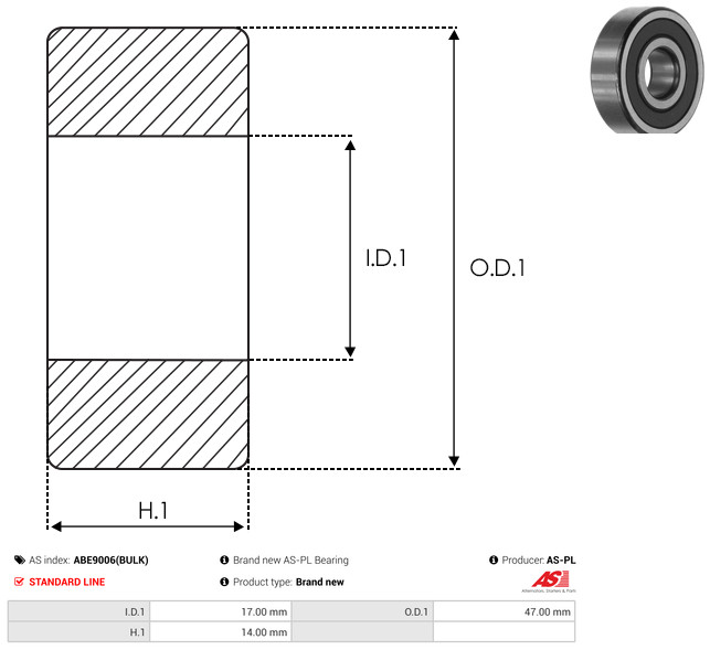 AS-PL Leje ABE9006(BULK) for NISSAN MITSUBISHI