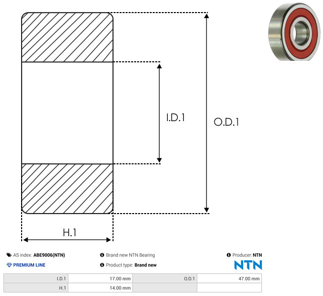 AS-PL Leje ABE9006(NTN) for NISSAN MITSUBISHI