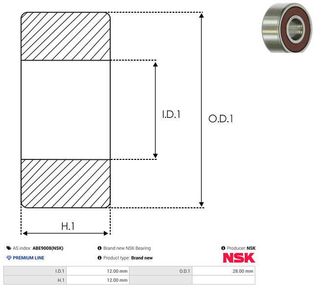 AS-PL Leje ABE9008(NSK) for FIAT