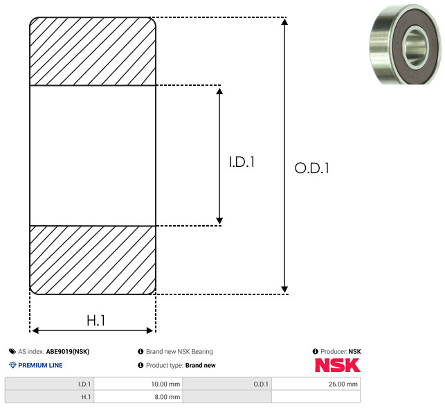 AS-PL Leje ABE9019(NSK) for MITSUBISHI