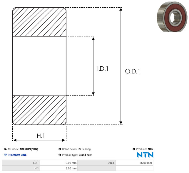 AS-PL Leje ABE9019(NTN) for MITSUBISHI