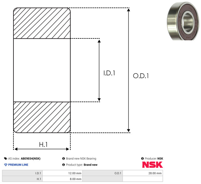 AS-PL Leje ABE9034(NSK) for NISSAN