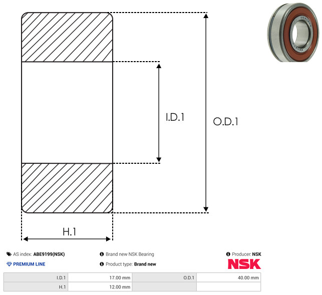 AS-PL Leje ABE9199(NSK) for FORD