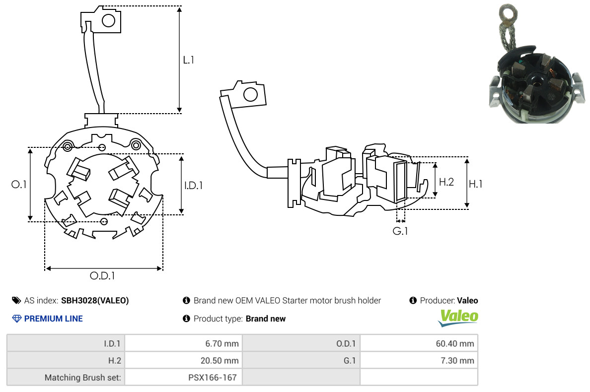 AS-PL sbh3028valeo 60,40mm