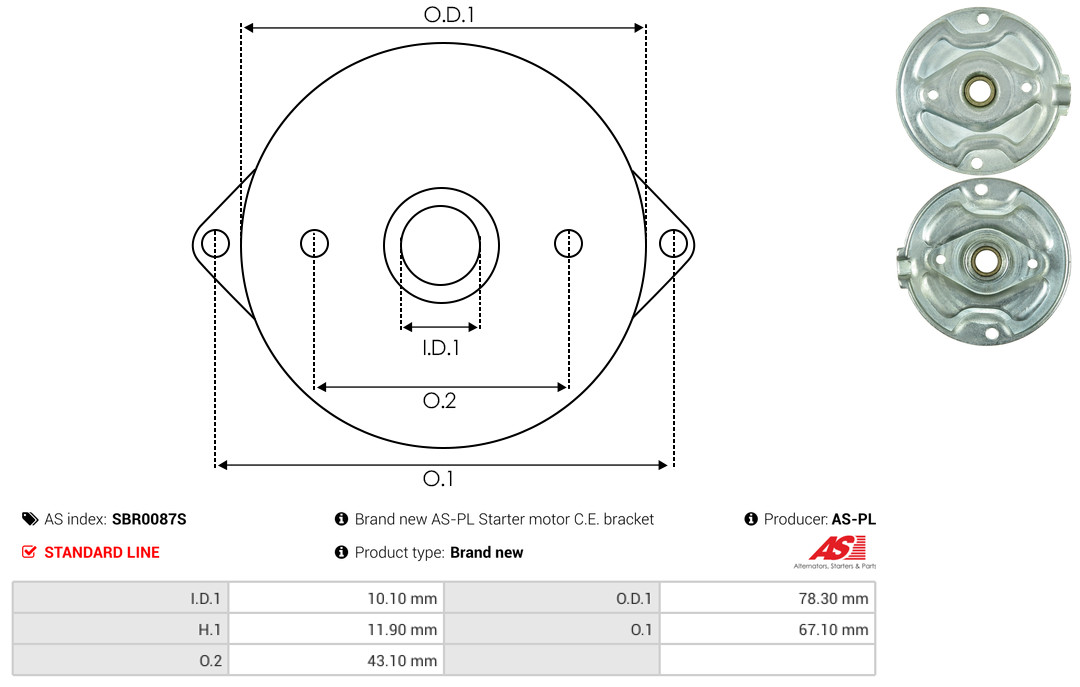 AS-PL sbr0087s for FORD FIAT PEUGEOT TOYOTA VW