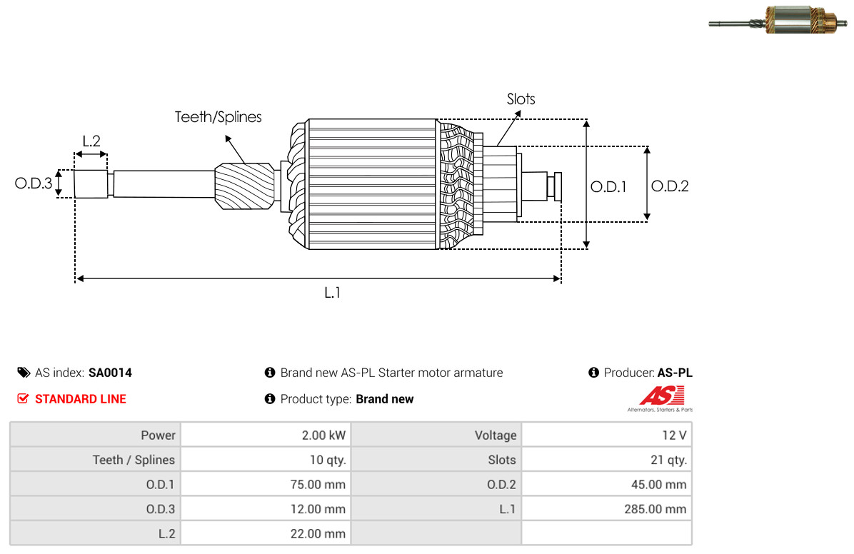 AS-PL sa0014 750mm