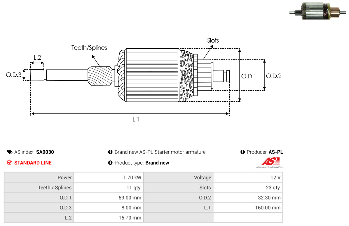 AS-PL sa0030 590mm
