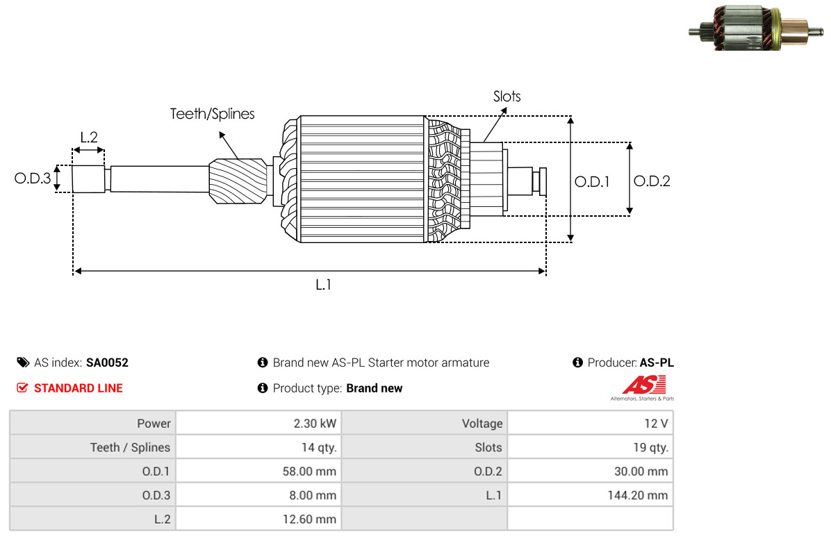 AS-PL sa0052 580mm
