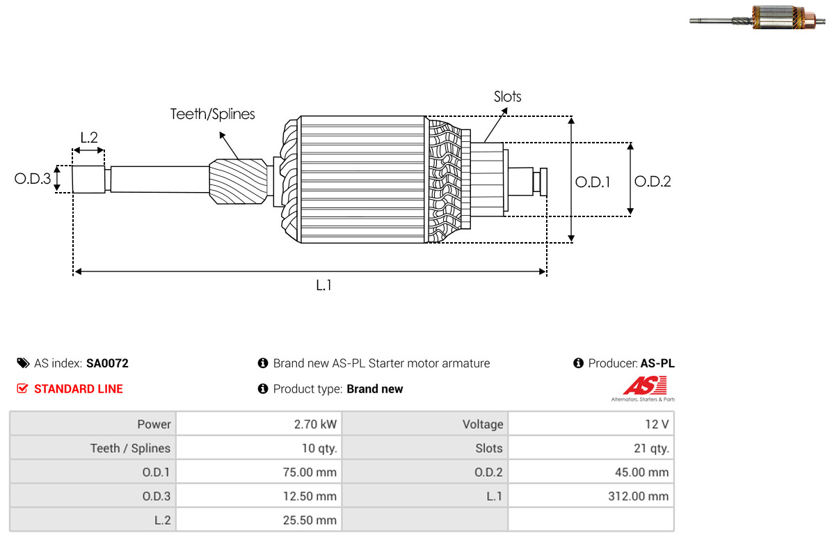AS-PL sa0072 750mm