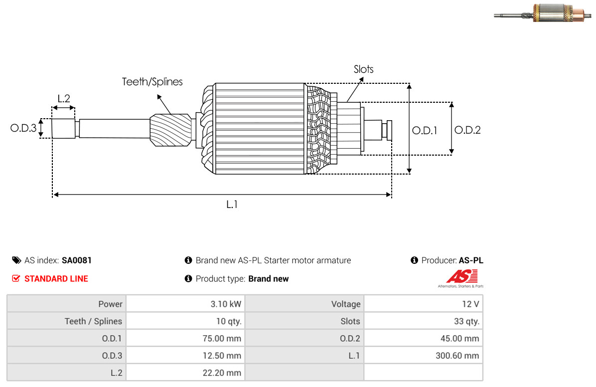 AS-PL sa0081 750mm