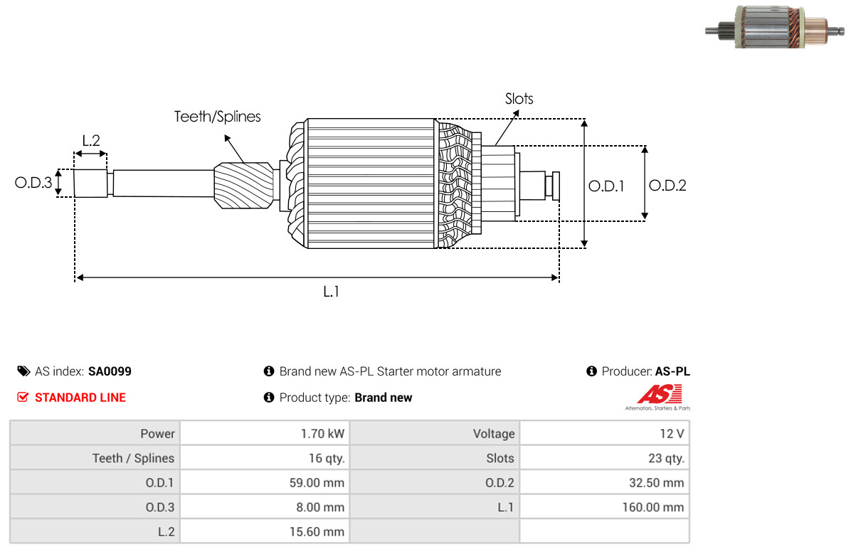 AS-PL sa0099 590mm for VW