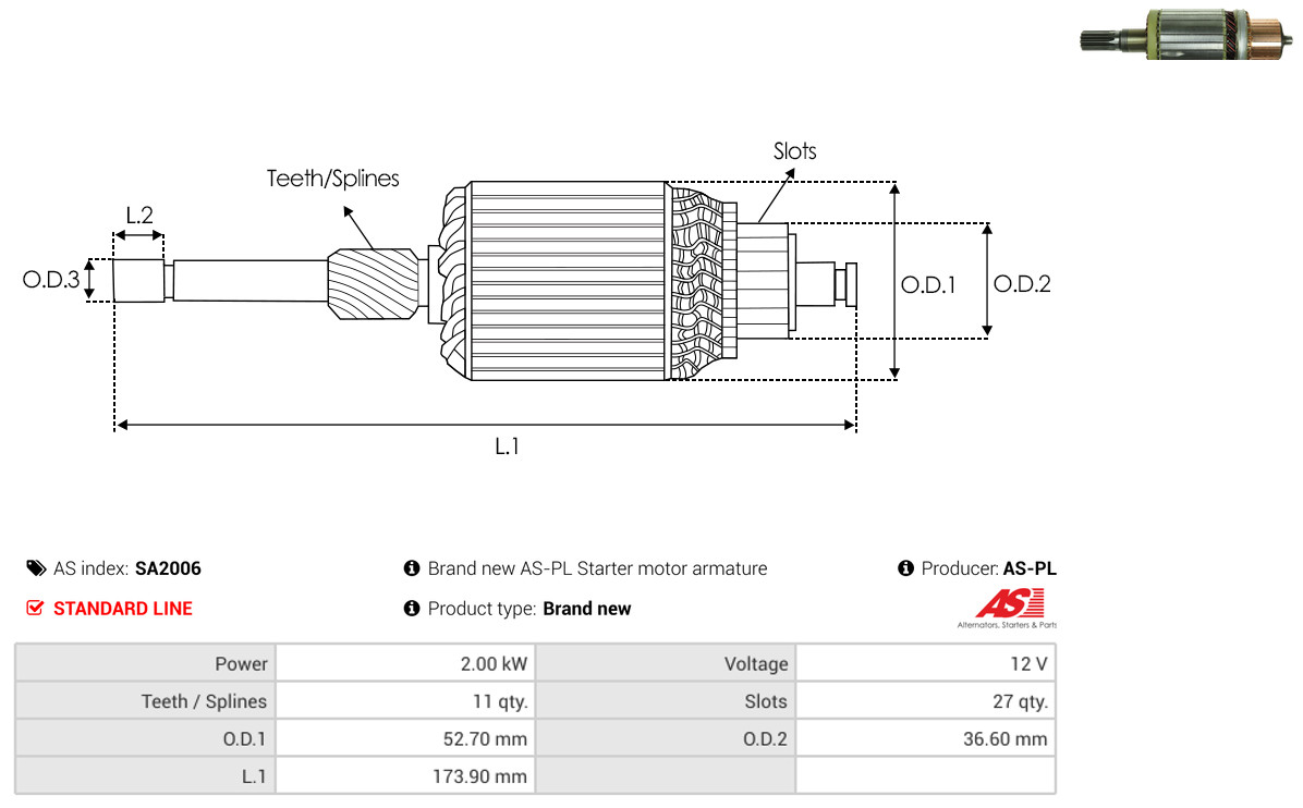 AS-PL sa2006 52,70mm for NISSAN