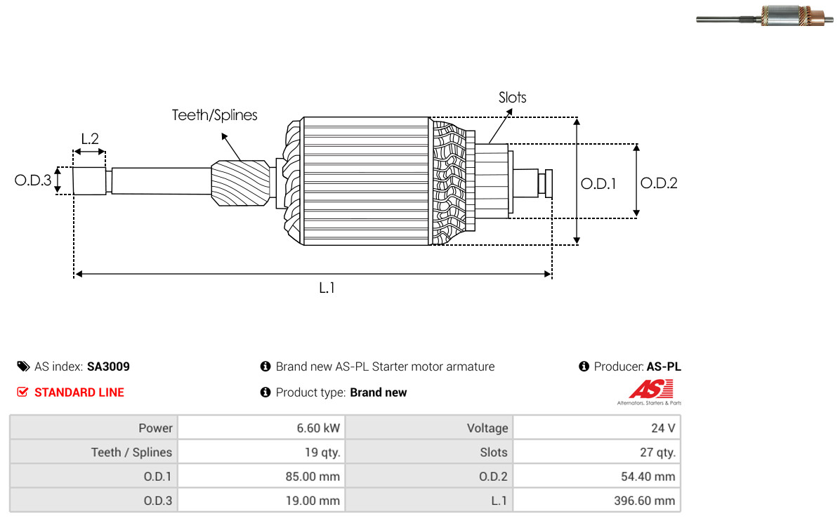 AS-PL sa3009 850mm