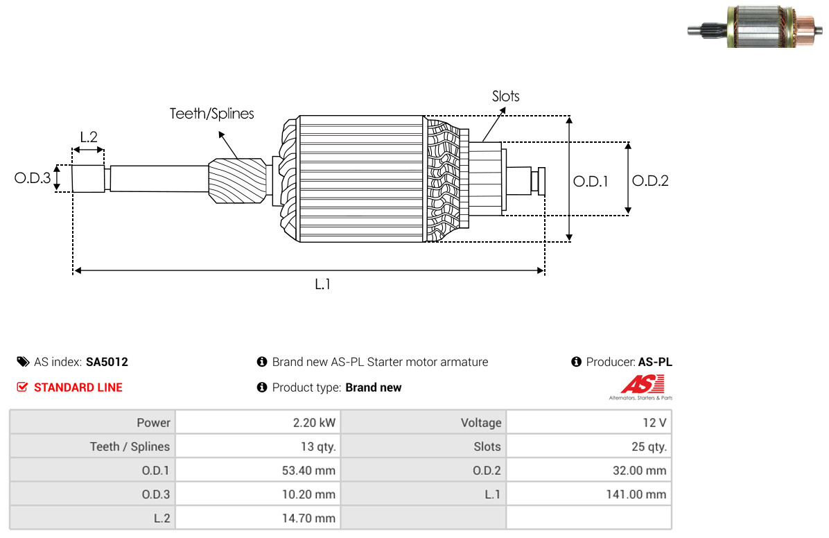 AS-PL sa5012 53,40mm for MITSUBISHI