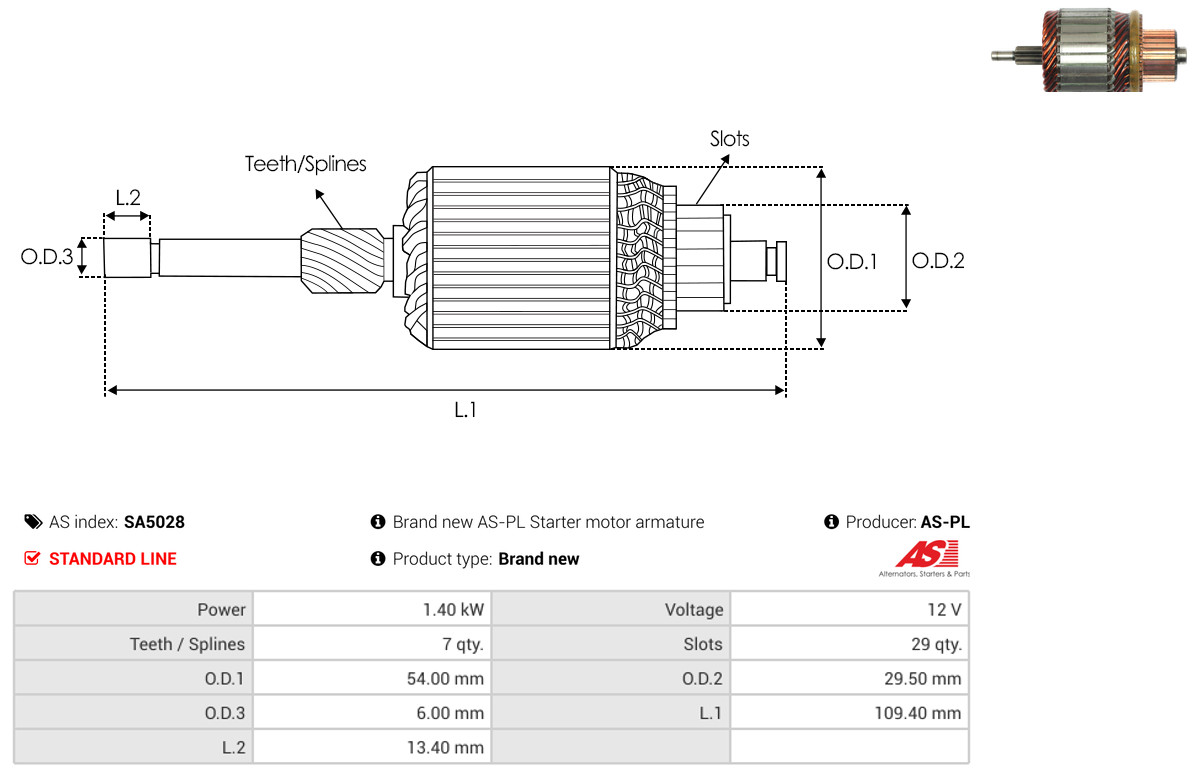AS-PL sa5028 540mm