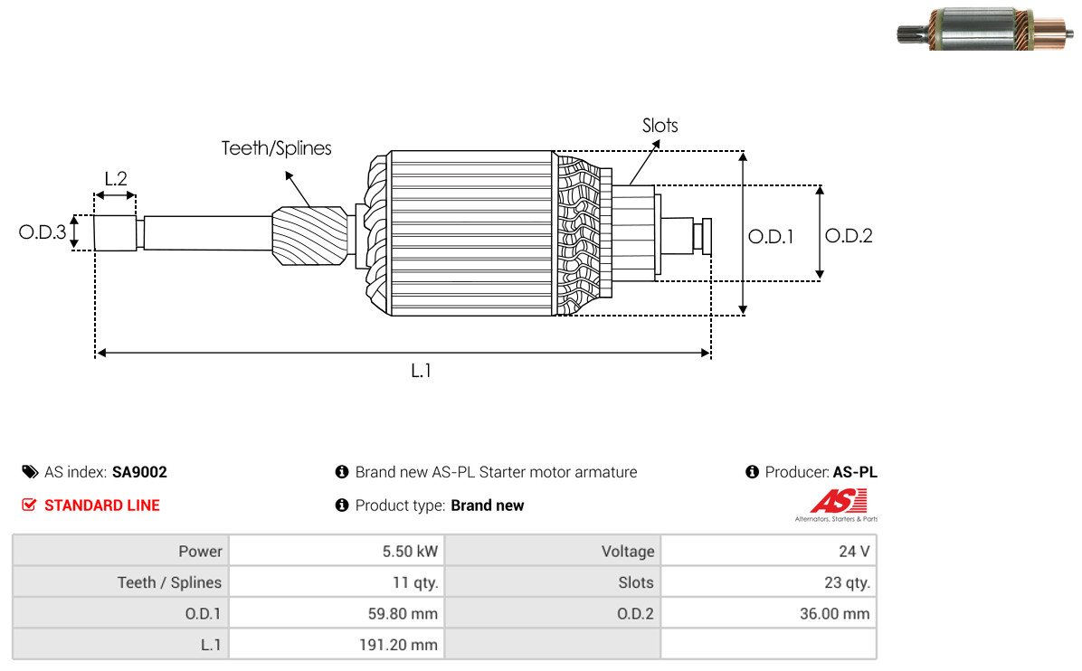 AS-PL sa9002 59,80mm