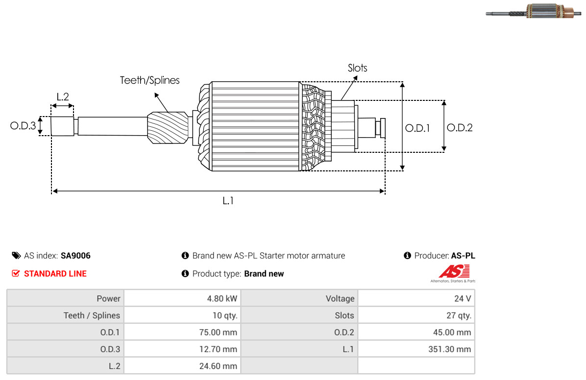 AS-PL sa9006 750mm