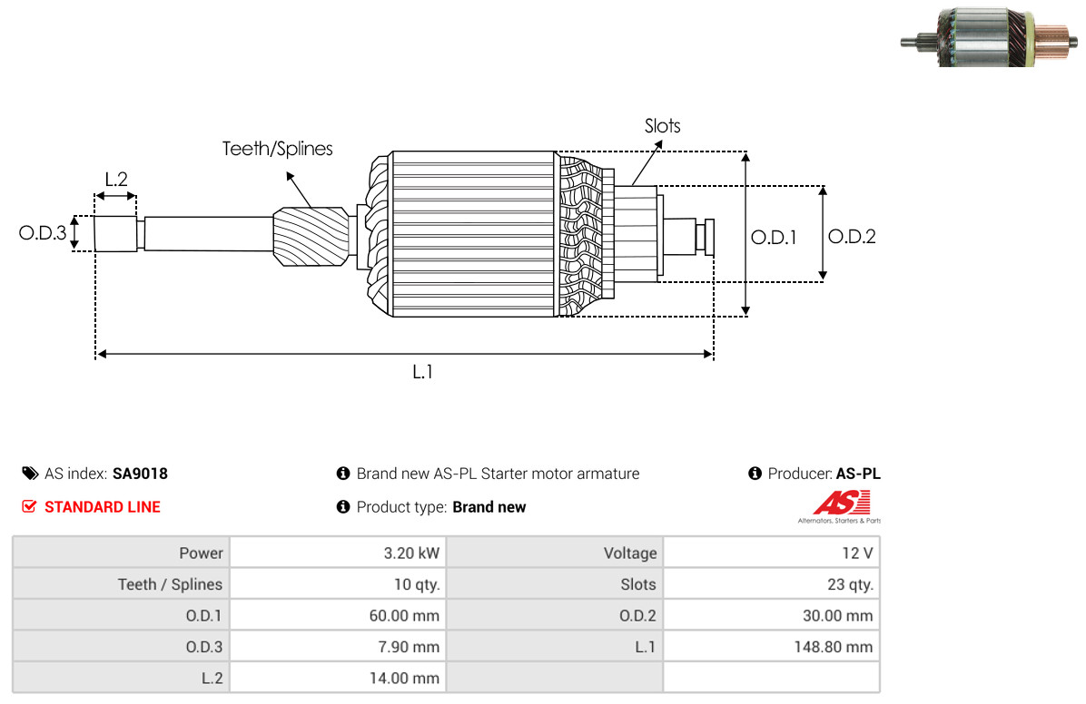 AS-PL sa9018 600mm