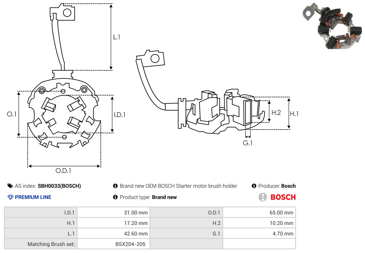 AS-PL sbh0033bosch 650mm for VW
