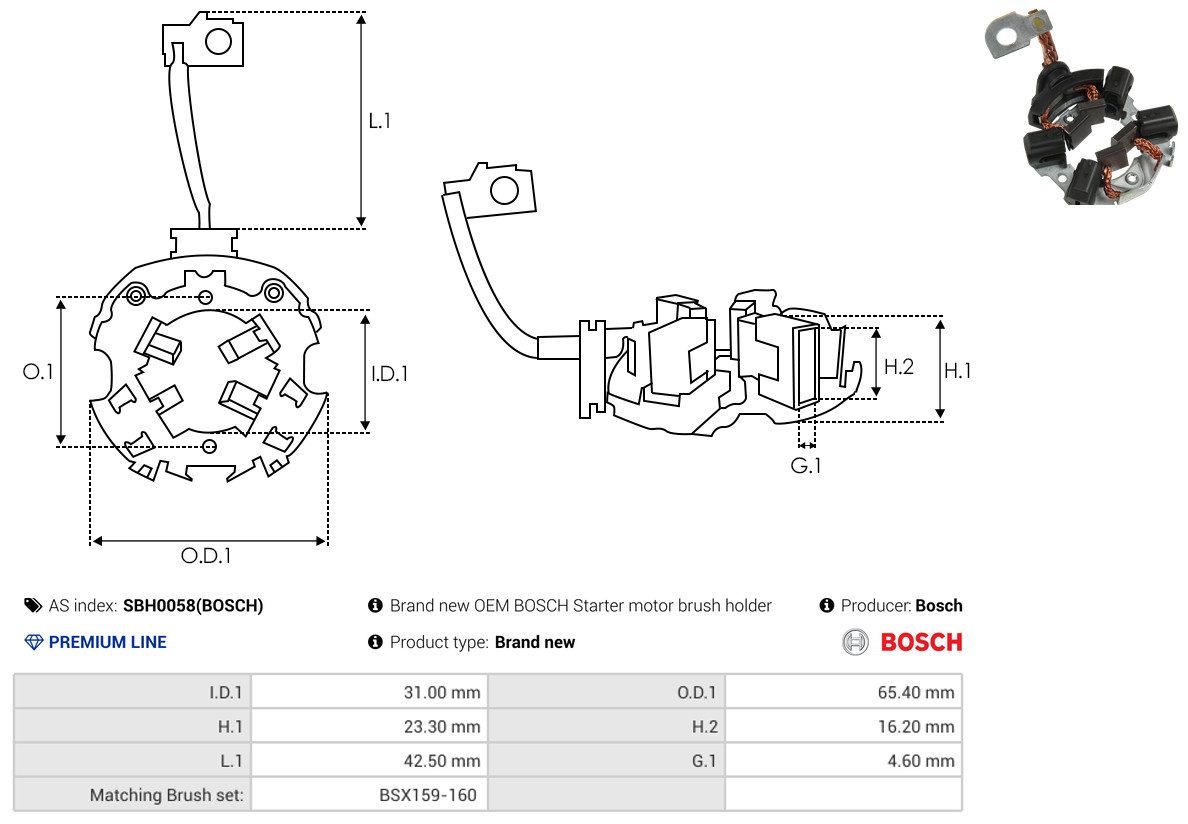 AS-PL sbh0058bosch 65,40mm for VW