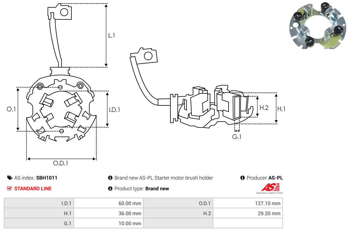 AS-PL sbh1011 127,10mm for FORD
