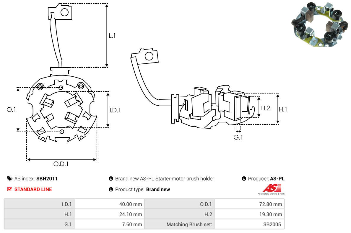 AS-PL sbh2011 72,80mm for ISUZU