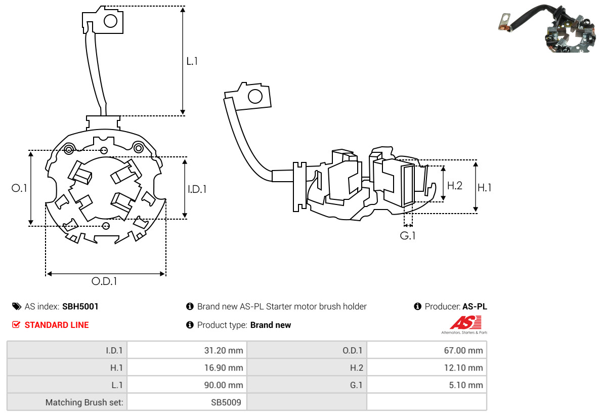 AS-PL sbh5001 670mm for MITSUBISHI