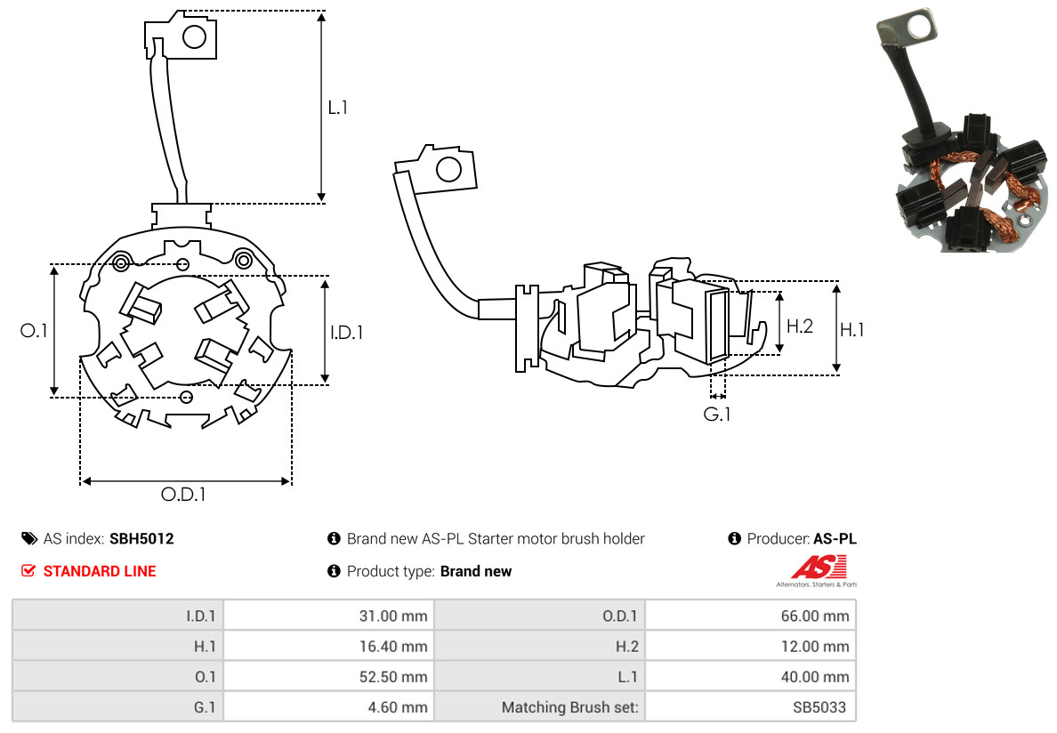 AS-PL sbh5012 660mm for FIAT MAZDA MITSUBISHI