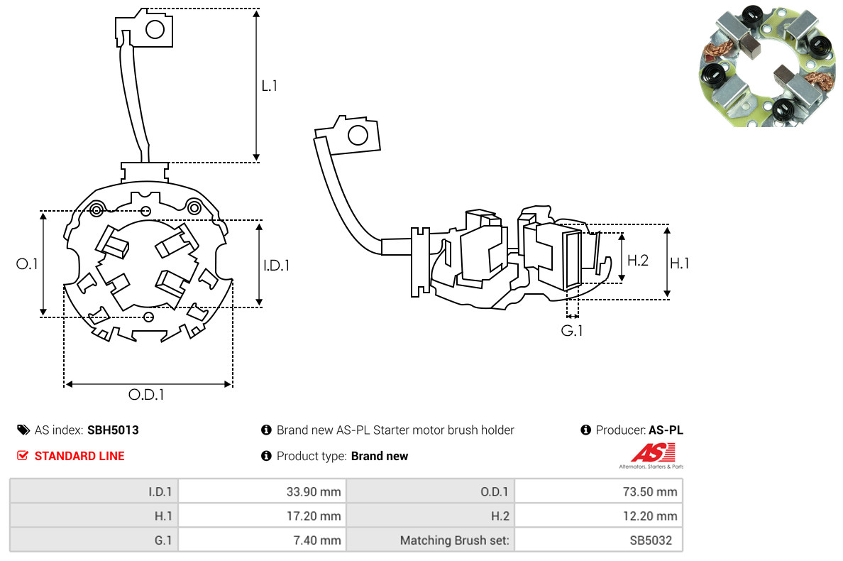 AS-PL sbh5013 73,50mm for MITSUBISHI