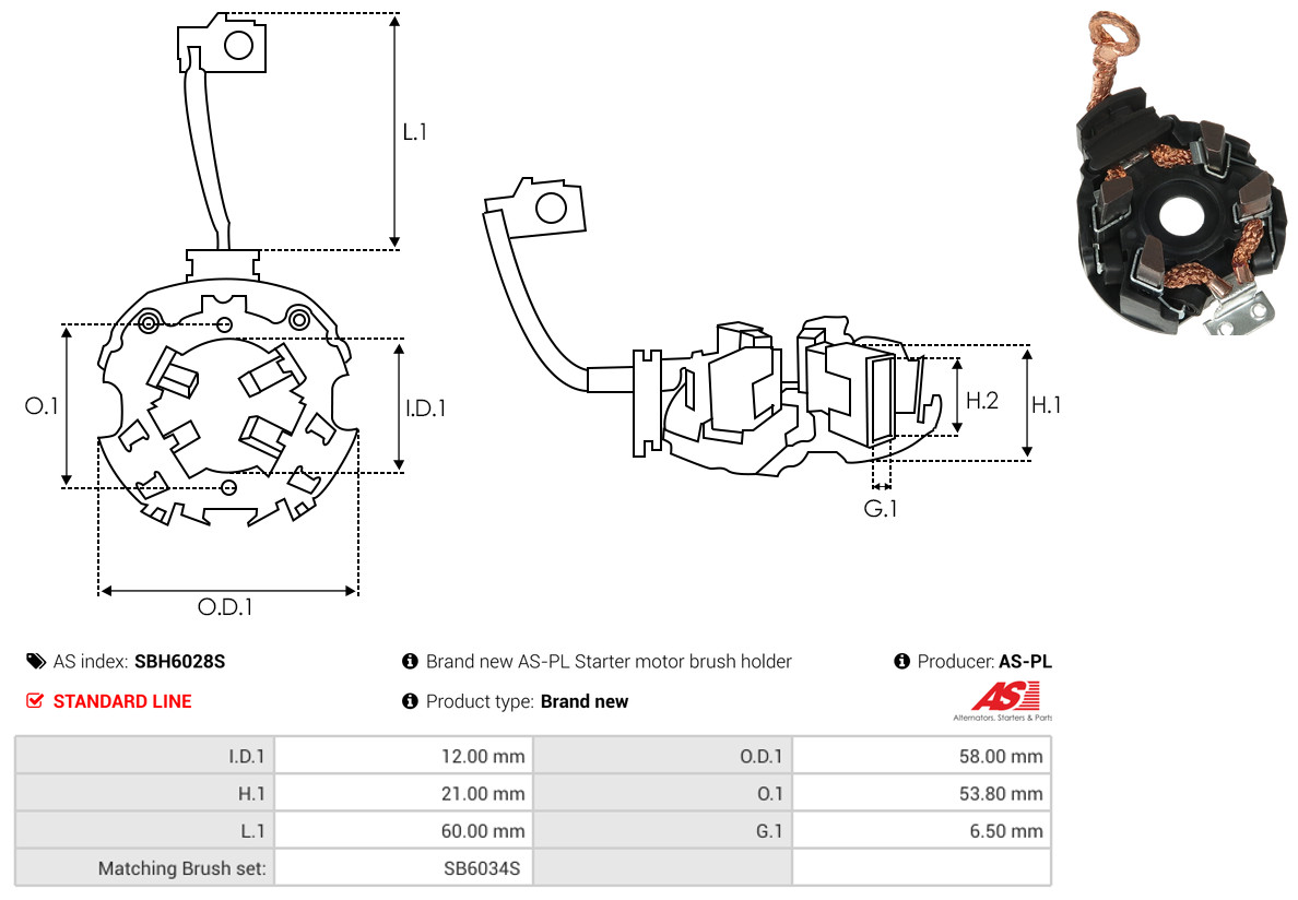 AS-PL sbh6028s 580mm for TOYOTA