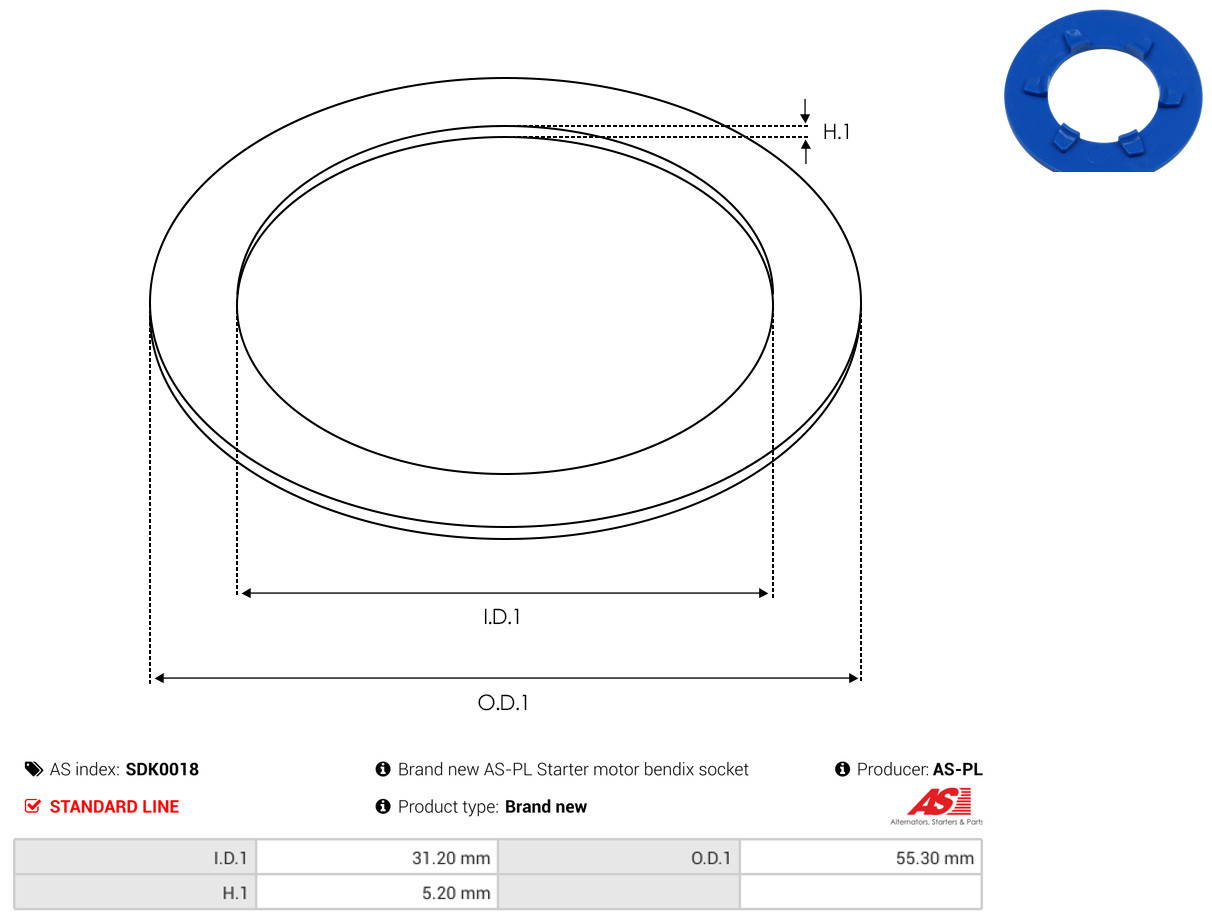 AS-PL sdk0018 55,30mm