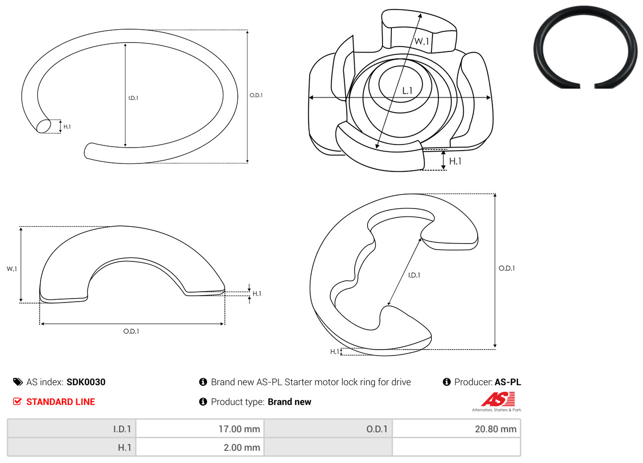 AS-PL sdk0030 20,80mm