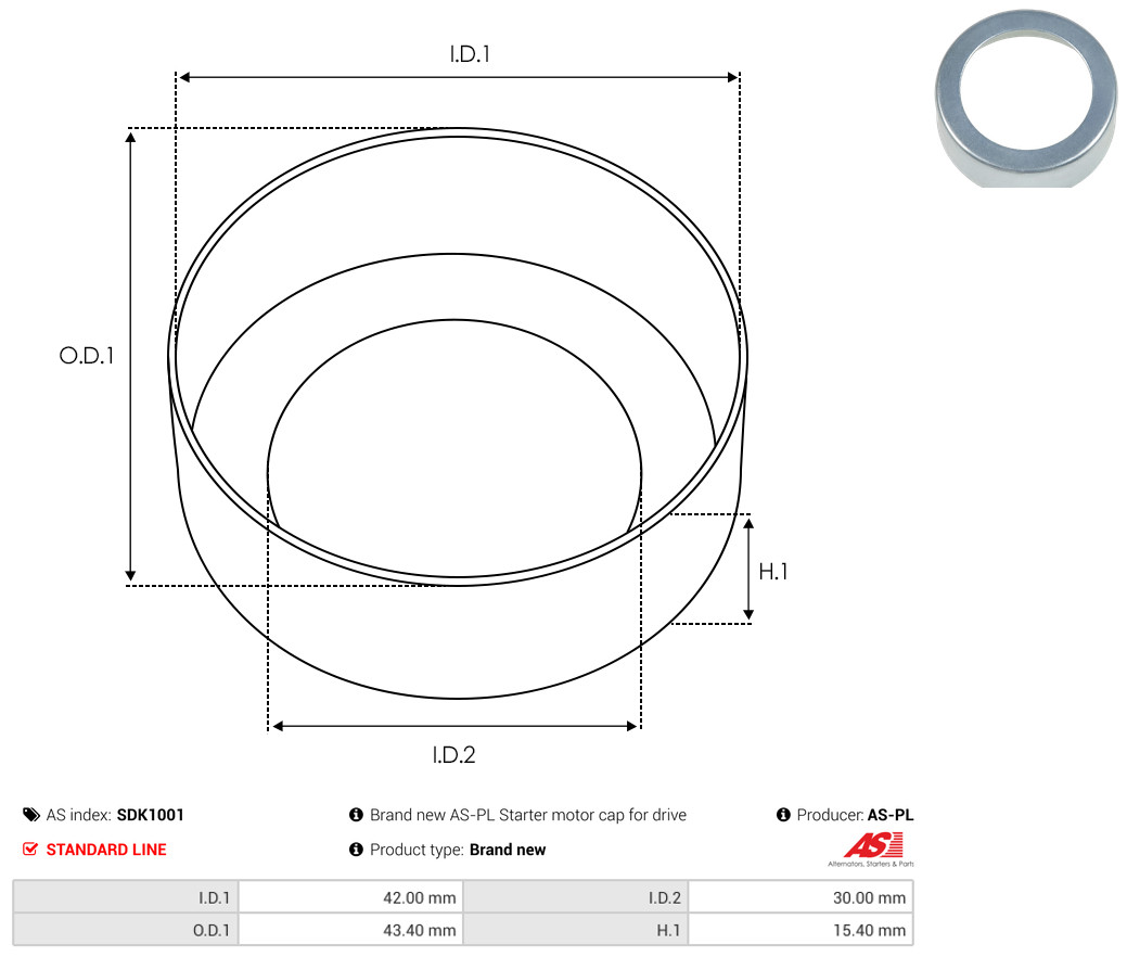 AS-PL sdk1001 43,40mm