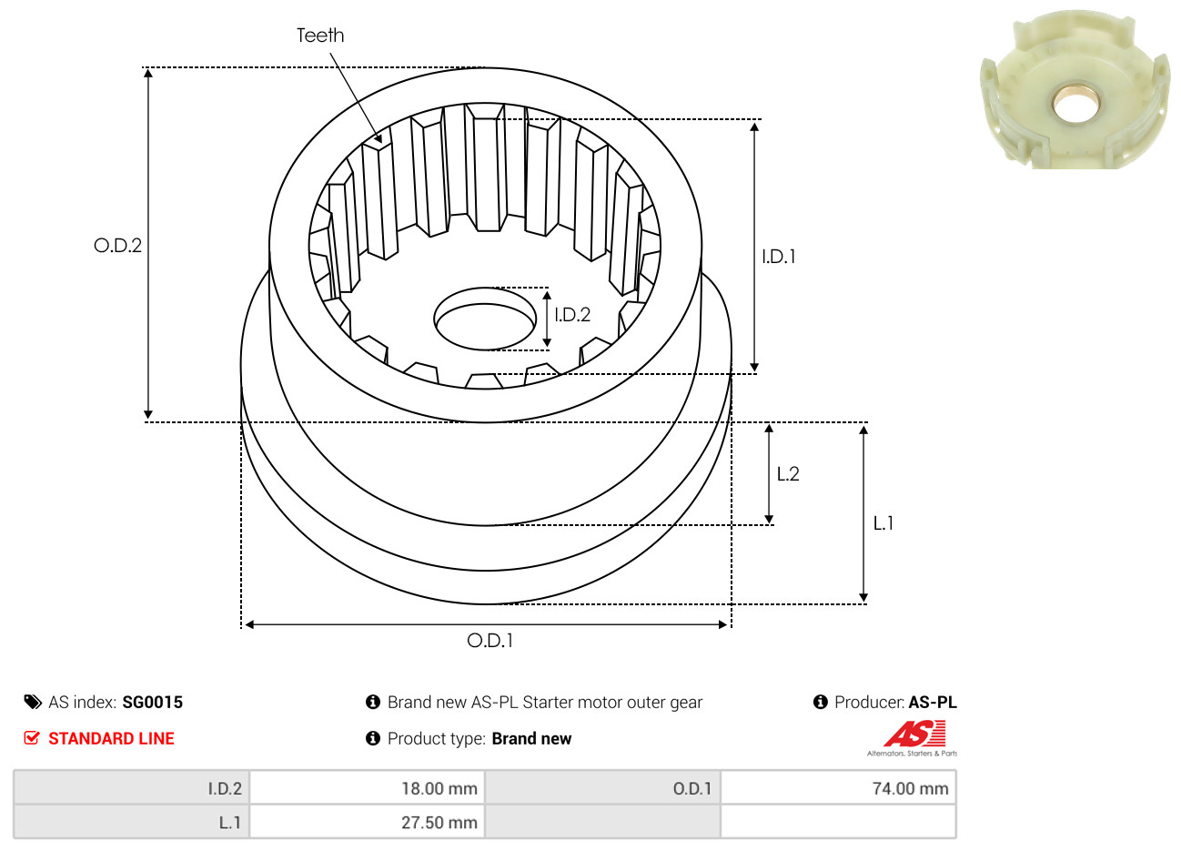 AS-PL sg0015 740mm for VW
