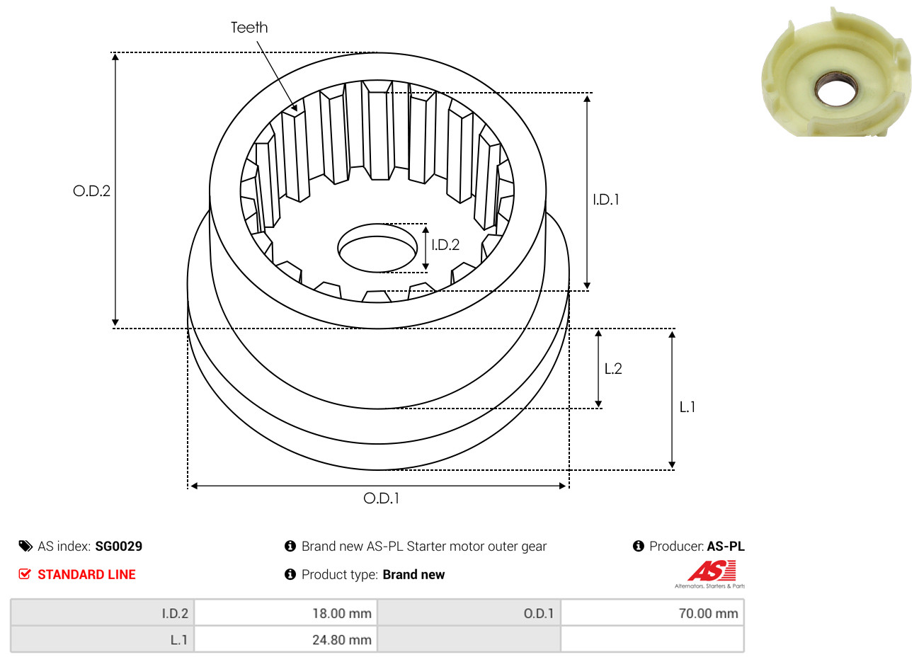AS-PL sg0029 700mm for VW