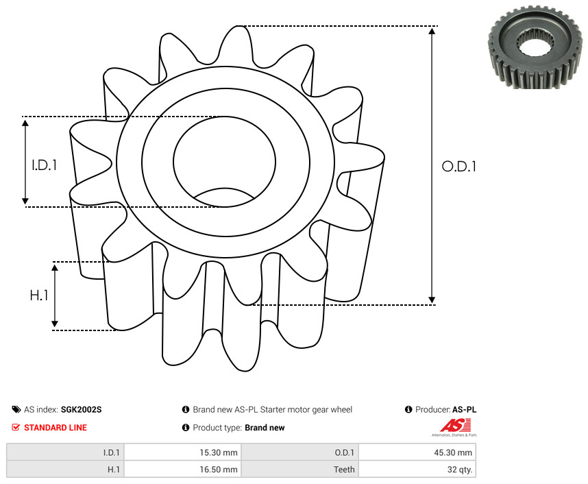 AS-PL sgk2002s 45,30mm