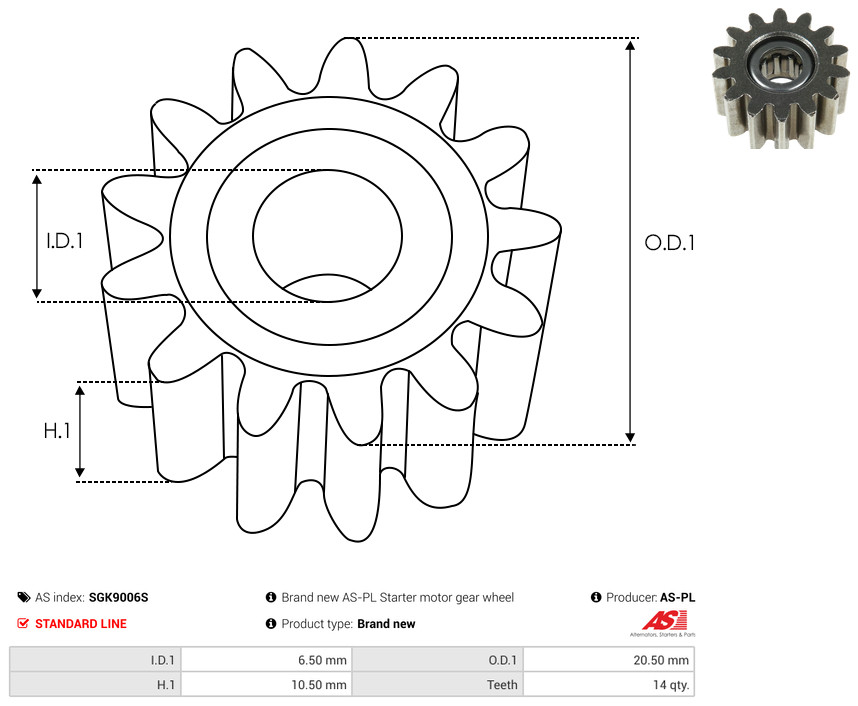 AS-PL sgk9006s 20,50mm