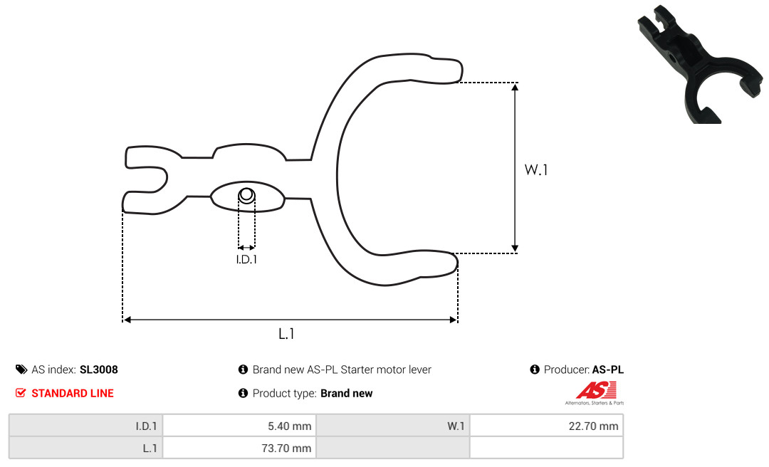 AS-PL Starterarm, karburator sl3008 for OPEL MITSUBISHI HYUNDAI MERCEDES-BENZ