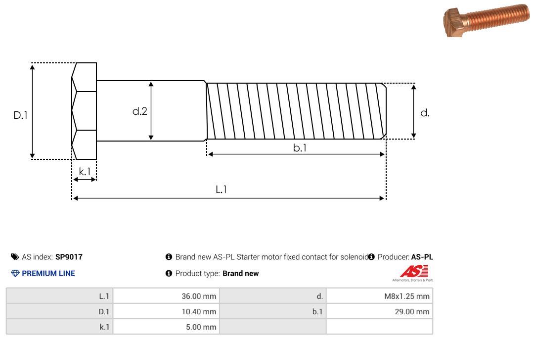 AS-PL sp9017 10,40mm