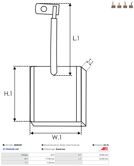 AS-PL sb0020p for MERCEDES-BENZ NISSAN VW