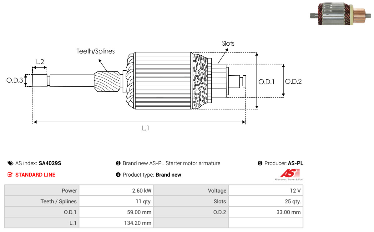 AS-PL sa4029s 590mm